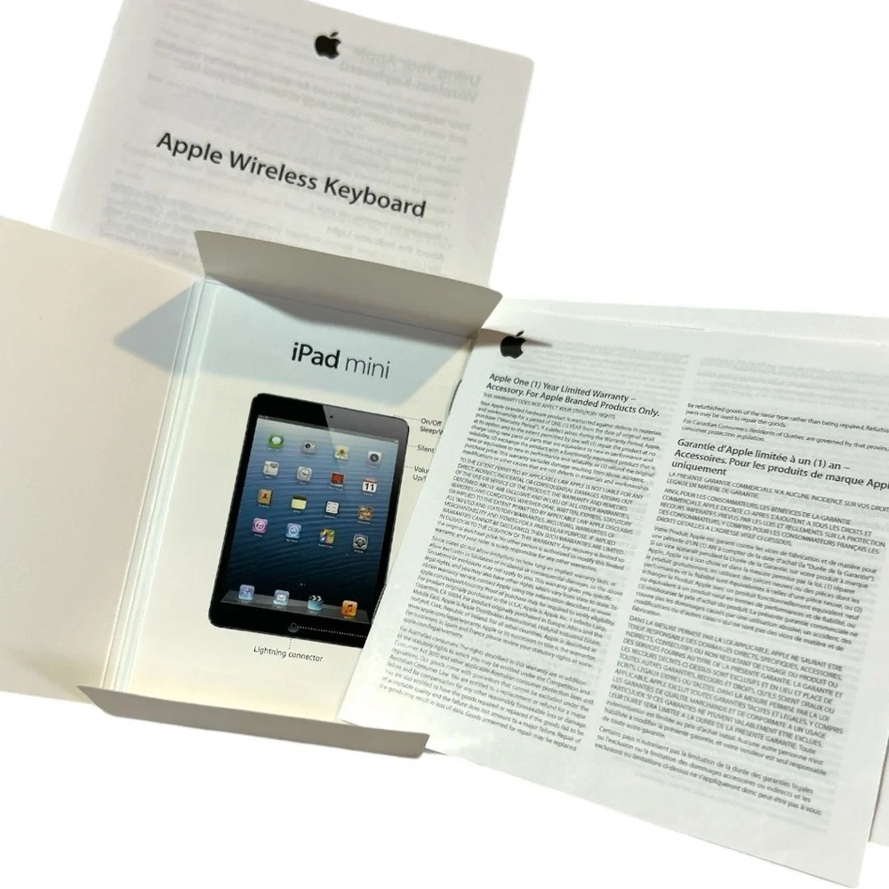 2012 Apple iPad Mini BOX ONLY Wi-Fi 16GB White Info, Apple Sticker